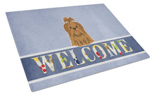 Load image into Gallery viewer, Shih Tzu Silver Chocolate Welcome Glass Cutting Boards – Durable, Decorative Kitchen Art Large BB5667LCB
