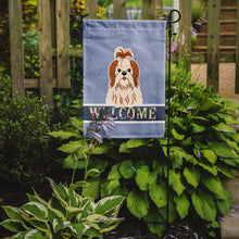 Load image into Gallery viewer, Shih Tzu Red White Welcome Garden Flag - Outdoor Decorative Yard Flag BB5668GF