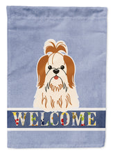 Load image into Gallery viewer, Shih Tzu Red White Welcome Garden Flag - Outdoor Decorative Yard Flag BB5668GF