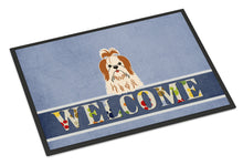 Load image into Gallery viewer, Shih Tzu Red White Welcome Doormat - 18x27 Decorative Floor Mat – Indoor/Outdoor Rug with Artistic Flair BB5668MAT