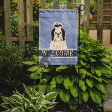 Load image into Gallery viewer, Shih Tzu Black White Welcome Garden Flag - Outdoor Decorative Yard Flag BB5669GF