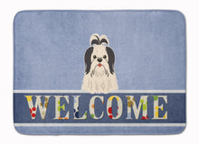 Load image into Gallery viewer, Shih Tzu Black White Welcome Machine Washable Memory Foam Mat BB5669RUG