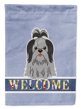 Load image into Gallery viewer, Shih Tzu Black Silver Welcome Garden Flag - Outdoor Decorative Yard Flag BB5670GF