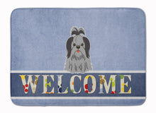 Load image into Gallery viewer, Shih Tzu Black Silver Welcome Machine Washable Memory Foam Mat BB5670RUG