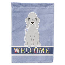 Load image into Gallery viewer, Bedlington Terrier Blue Welcome Flag Canvas House Size BB5671CHF