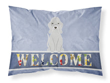 Load image into Gallery viewer, Bedlington Terrier Blue Welcome Fabric Standard Pillowcase – Artistic Decorative Front, White Back BB5671PILLOWCASE