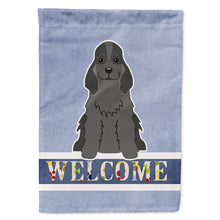 Load image into Gallery viewer, Cocker Spaniel Black Welcome Flag Canvas House Size BB5673CHF