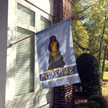 Load image into Gallery viewer, Cocker Spaniel Black Tan Welcome Flag Canvas House Size BB5674CHF