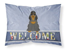 Load image into Gallery viewer, Cocker Spaniel Black Tan Welcome Fabric Standard Pillowcase – Artistic Decorative Front, White Back BB5674PILLOWCASE