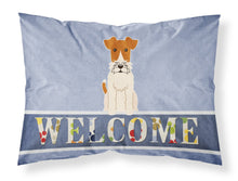 Load image into Gallery viewer, Wire Fox Terrier Welcome Fabric Standard Pillowcase – Artistic Decorative Front, White Back BB5682PILLOWCASE