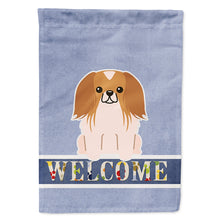 Load image into Gallery viewer, Pekingnese Red White Welcome Flag Canvas House Size BB5684CHF
