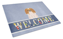 Load image into Gallery viewer, Pekingnese Red White Welcome Glass Cutting Boards – Durable, Decorative Kitchen Art Large BB5684LCB