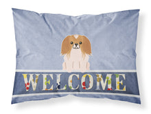 Load image into Gallery viewer, Pekingnese Red White Welcome Fabric Standard Pillowcase – Artistic Decorative Front, White Back BB5684PILLOWCASE