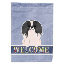 Load image into Gallery viewer, Pekingnese Black White Welcome Flag Canvas House Size BB5686CHF