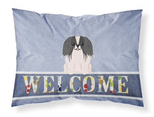 Load image into Gallery viewer, Pekingnese Black White Welcome Fabric Standard Pillowcase – Artistic Decorative Front, White Back BB5686PILLOWCASE