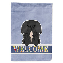 Load image into Gallery viewer, Pekingnese Black Welcome Flag Canvas House Size BB5688CHF