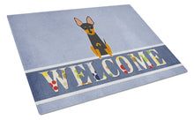 Load image into Gallery viewer, English Toy Terrier Welcome Glass Cutting Boards – Durable, Decorative Kitchen Art Large BB5690LCB