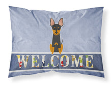 Load image into Gallery viewer, English Toy Terrier Welcome Fabric Standard Pillowcase – Artistic Decorative Front, White Back BB5690PILLOWCASE