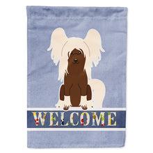 Load image into Gallery viewer, Chinese Crested Cream Welcome Flag Canvas House Size BB5694CHF