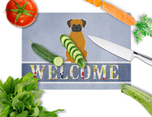 Load image into Gallery viewer, Fawn Boxer Welcome Glass Cutting Boards – Durable, Decorative Kitchen Art Large BB5696LCB