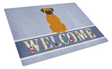 Load image into Gallery viewer, Fawn Boxer Welcome Glass Cutting Boards – Durable, Decorative Kitchen Art Large BB5696LCB