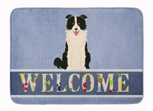 Load image into Gallery viewer, Border Collie Black White Welcome Machine Washable Memory Foam Mat BB5699RUG