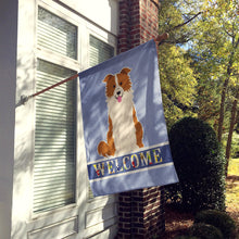 Load image into Gallery viewer, Border Collie Red White Welcome Flag Canvas House Size BB5700CHF