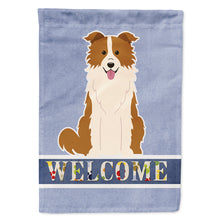 Load image into Gallery viewer, Border Collie Red White Welcome Flag Canvas House Size BB5700CHF