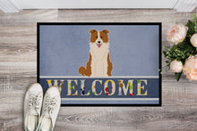 Load image into Gallery viewer, Border Collie Red White Welcome Doormat - 18x27 Decorative Floor Mat – Indoor/Outdoor Rug with Artistic Flair BB5700MAT