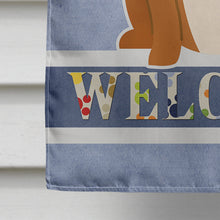 Load image into Gallery viewer, English Bulldog Red White Welcome Flag Canvas House Size BB5701CHF