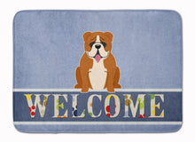 Load image into Gallery viewer, English Bulldog Red White Welcome Machine Washable Memory Foam Mat BB5701RUG