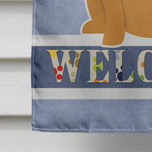 Load image into Gallery viewer, English Bulldog Red Welcome Flag Canvas House Size BB5703CHF