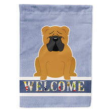 Load image into Gallery viewer, English Bulldog Red Welcome Flag Canvas House Size BB5703CHF