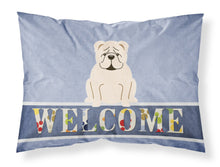 Load image into Gallery viewer, English Bulldog White Welcome Fabric Standard Pillowcase – Artistic Decorative Front, White Back BB5704PILLOWCASE