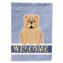 Load image into Gallery viewer, English Bulldog Fawn Welcome Flag Canvas House Size BB5705CHF