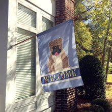 Load image into Gallery viewer, English Bulldog Grey Brindle  Welcome Flag Canvas House Size BB5707CHF