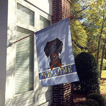 Load image into Gallery viewer, Wire Haired Dachshund Black Tan Welcome Flag Canvas House Size BB5708CHF