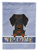 Load image into Gallery viewer, Wire Haired Dachshund Black Tan Welcome Garden Flag - Outdoor Decorative Yard Flag BB5708GF