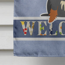 Load image into Gallery viewer, Wire Haired Dachshund Dapple Welcome Flag Canvas House Size BB5709CHF