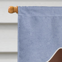 Load image into Gallery viewer, Wire Haired Dachshund Chocolate Welcome Flag Canvas House Size BB5710CHF