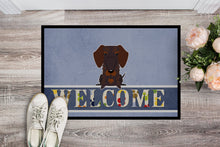 Load image into Gallery viewer, Wire Haired Dachshund Chocolate Welcome Doormat - 18x27 Decorative Floor Mat – Indoor/Outdoor Rug with Artistic Flair BB5710MAT