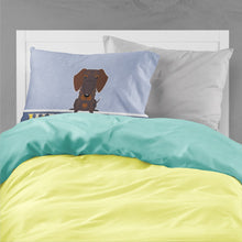 Load image into Gallery viewer, Wire Haired Dachshund Chocolate Welcome Fabric Standard Pillowcase – Artistic Decorative Front, White Back BB5710PILLOWCASE