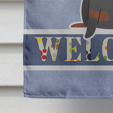 Load image into Gallery viewer, Dachshund Black Tan Welcome Flag Canvas House Size BB5713CHF