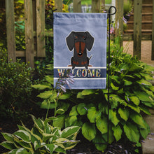 Load image into Gallery viewer, Dachshund Black Tan Welcome Garden Flag - Outdoor Decorative Yard Flag BB5713GF