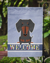 Load image into Gallery viewer, Dachshund Black Tan Welcome Garden Flag - Outdoor Decorative Yard Flag BB5713GF
