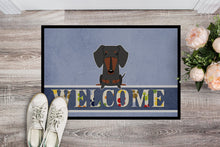 Load image into Gallery viewer, Dachshund Black Tan Welcome Doormat - 18x27 Decorative Floor Mat – Indoor/Outdoor Rug with Artistic Flair BB5713MAT