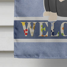 Load image into Gallery viewer, Bull Terrier Black White Welcome Flag Canvas House Size BB5714CHF