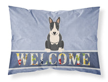 Load image into Gallery viewer, Bull Terrier Black White Welcome Fabric Standard Pillowcase – Artistic Decorative Front, White Back BB5714PILLOWCASE