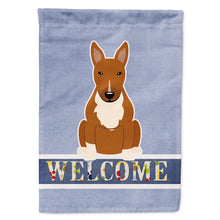Load image into Gallery viewer, Bull Terrier Red Welcome Flag Canvas House Size BB5715CHF