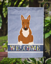 Load image into Gallery viewer, Bull Terrier Red Welcome Garden Flag - Outdoor Decorative Yard Flag BB5715GF